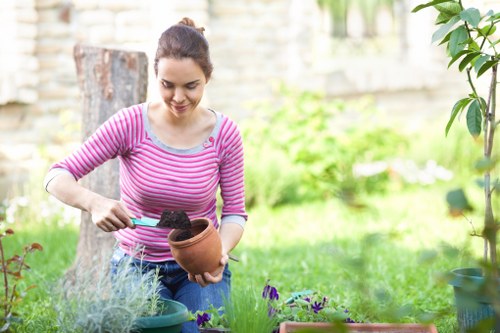 Low-carbon van used for sustainable garden services in Upminster