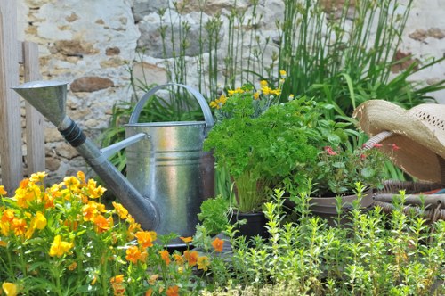 Professional gardening team improving lawns and borders in Upminster